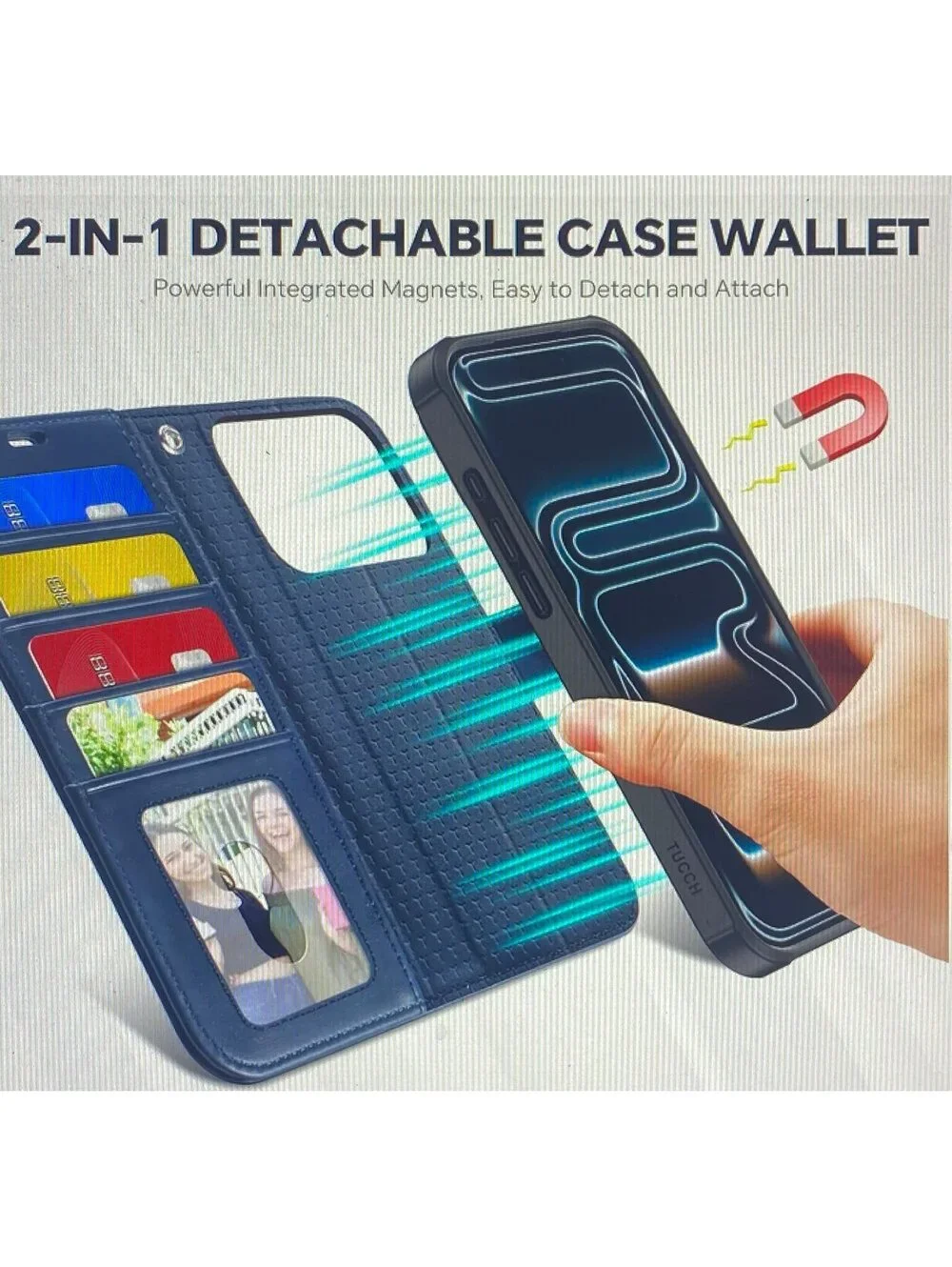 Tucch Wallet Case for iPhone 17 Pro Dark Blue